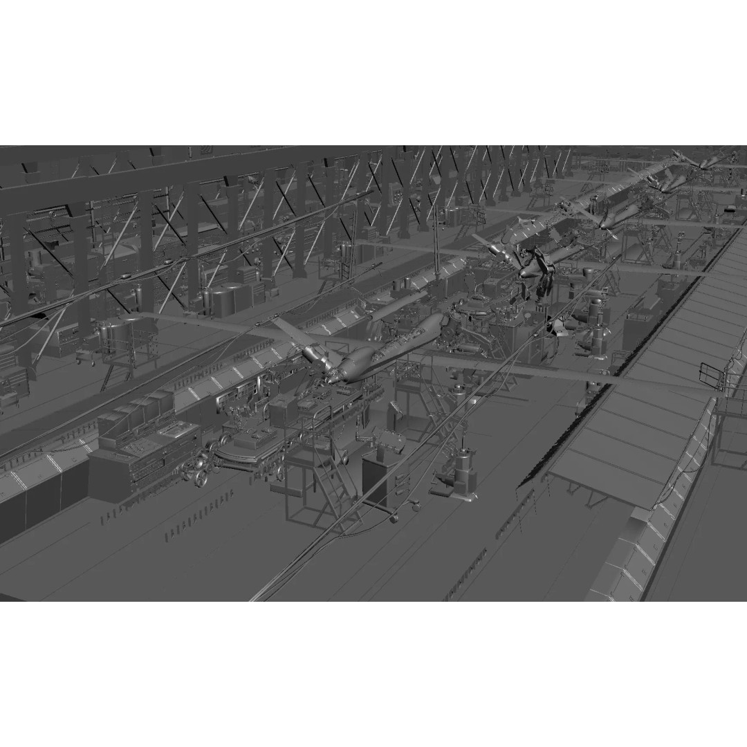 Drone Factory 3D Model – Industrial Warehouse with Textures - View 6