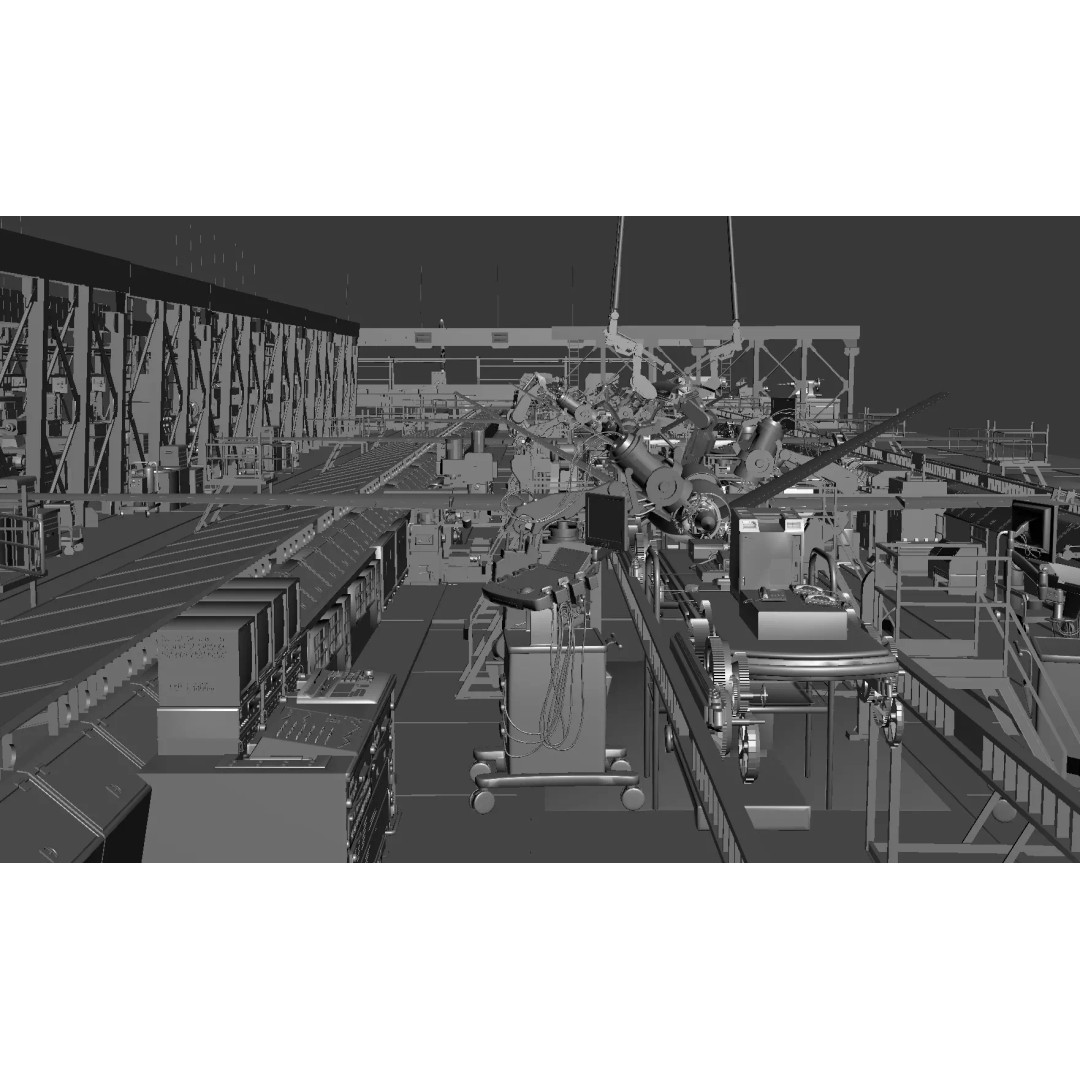 Drone Factory 3D Model – Industrial Warehouse with Textures - View 7