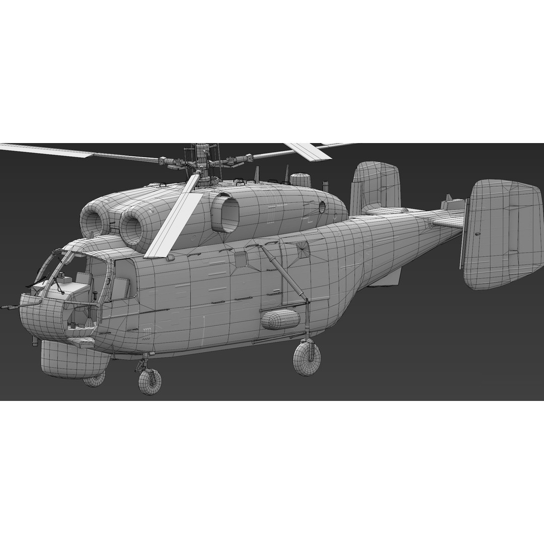 KA27 Helicopter 3D Model – Low Poly Game Asset, FBX, PBR Textures - View 14