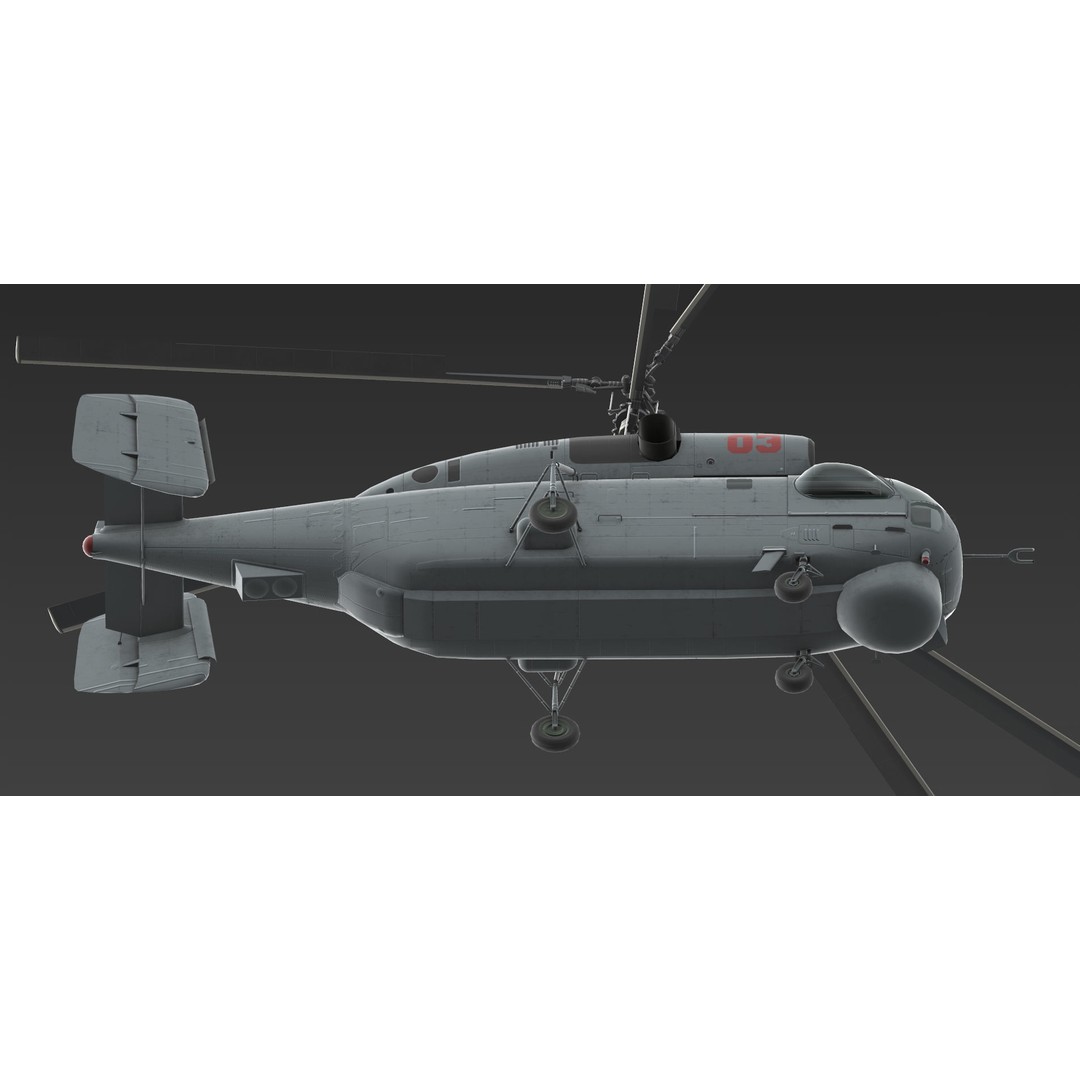 KA27 Helicopter 3D Model – Low Poly Game Asset, FBX, PBR Textures - View 6