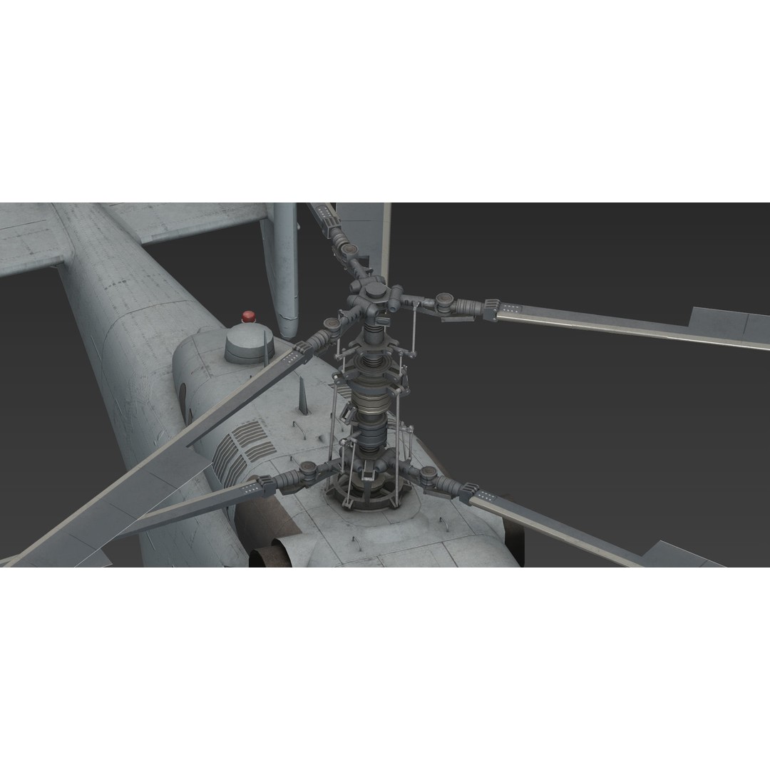 KA27 Helicopter 3D Model – Low Poly Game Asset, FBX, PBR Textures - View 7