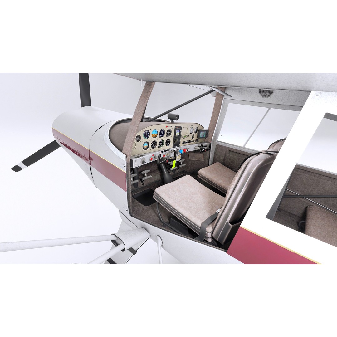 Maule M-7-235 3D Model – Detailed Aircraft with Interior, FBX, Blender - View 3