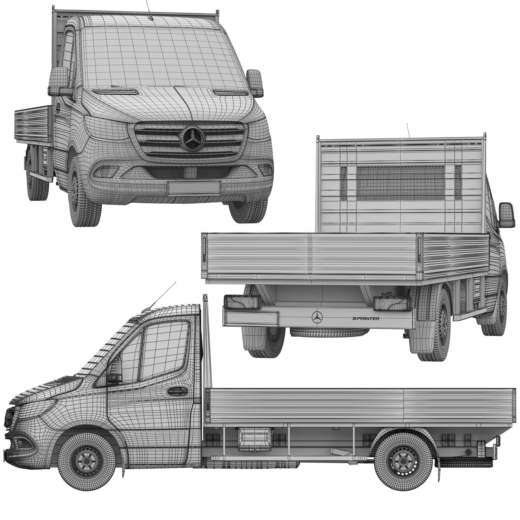 Mercedes-Benz Sprinter Chassis Cab L2 - Game-Ready 3D Model - View 23