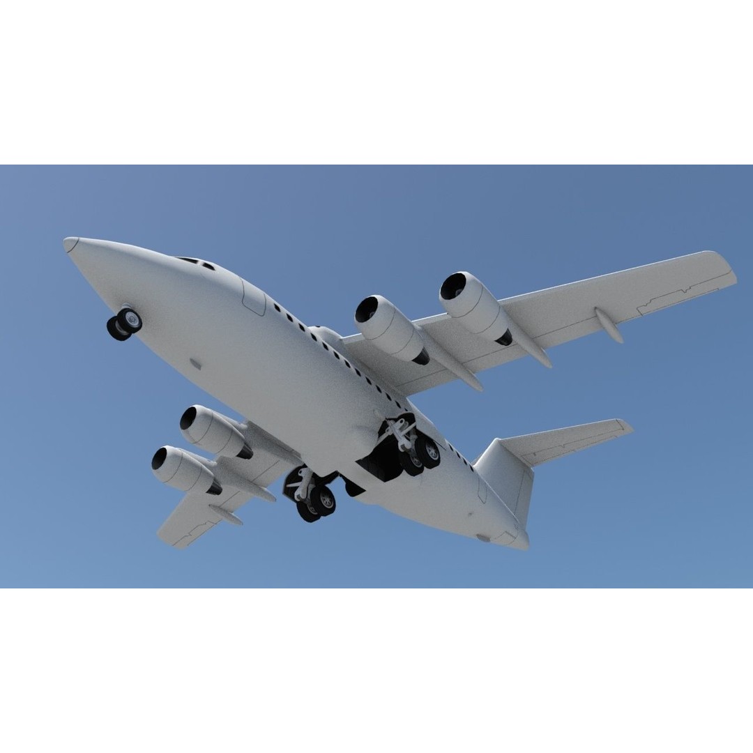 BAe 146-100 3D Model – Low Poly Static Aircraft for Scenery Development - View 10