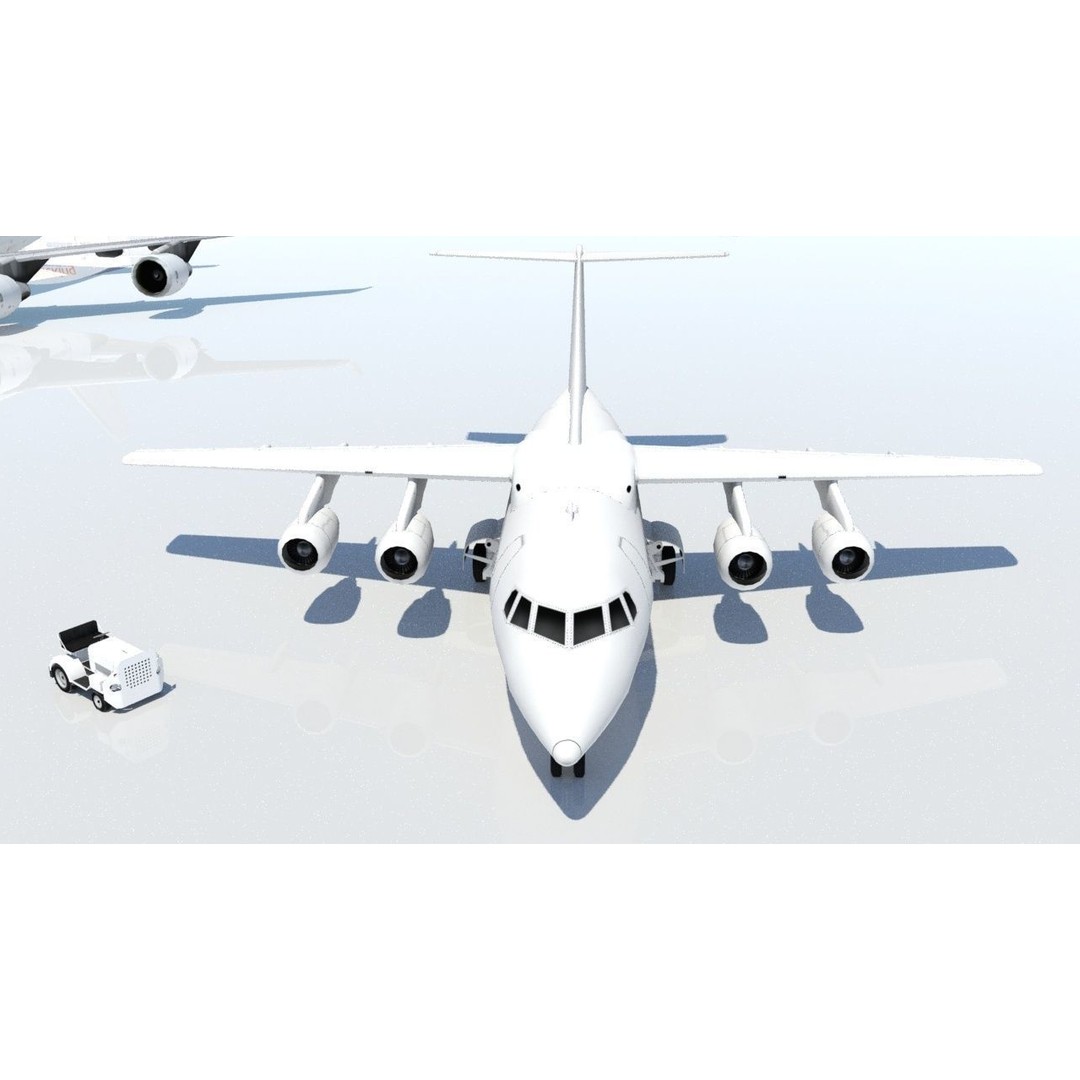 BAe 146-100 3D Model – Low Poly Static Aircraft for Scenery Development - View 5