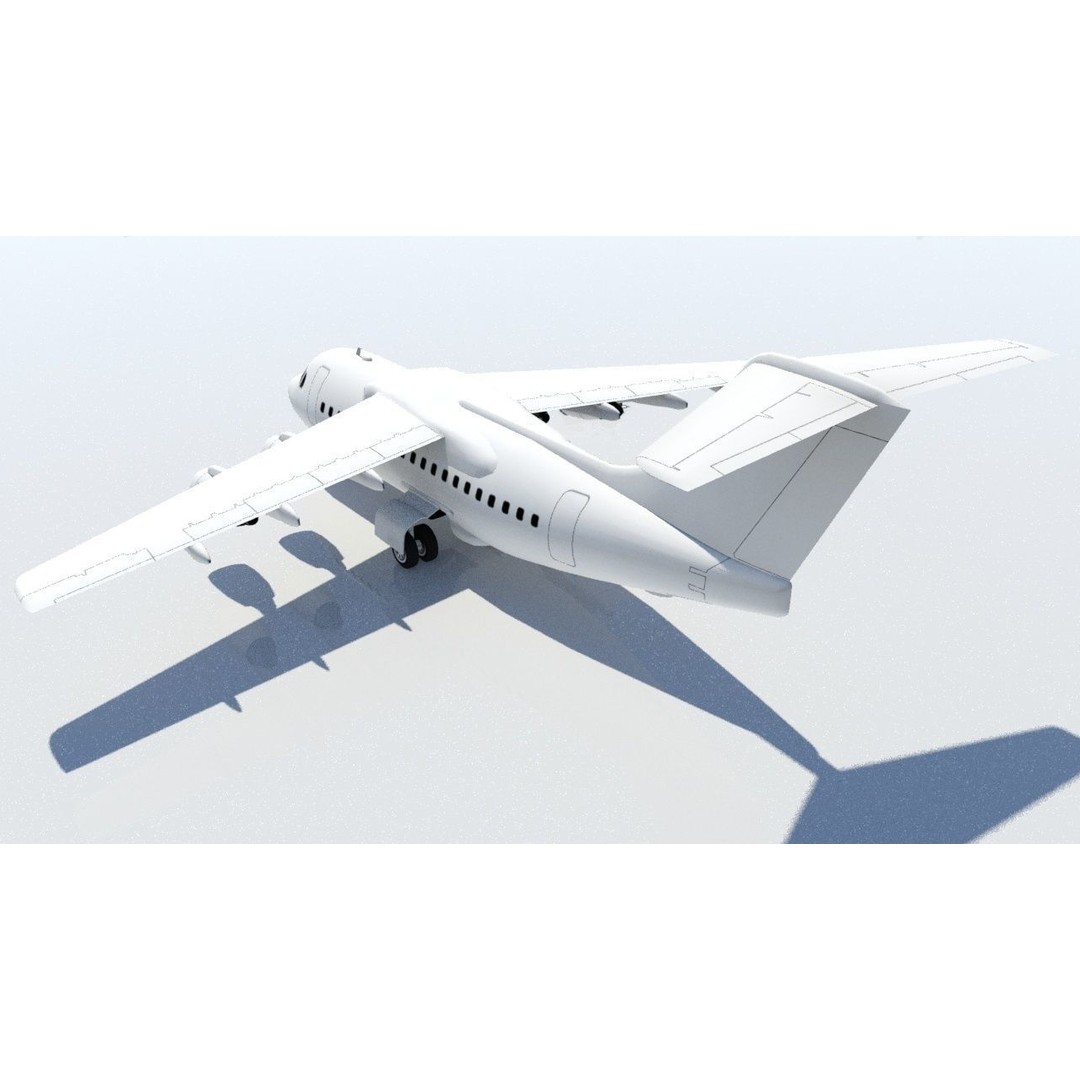 BAe 146-100 3D Model – Low Poly Static Aircraft for Scenery Development - View 6