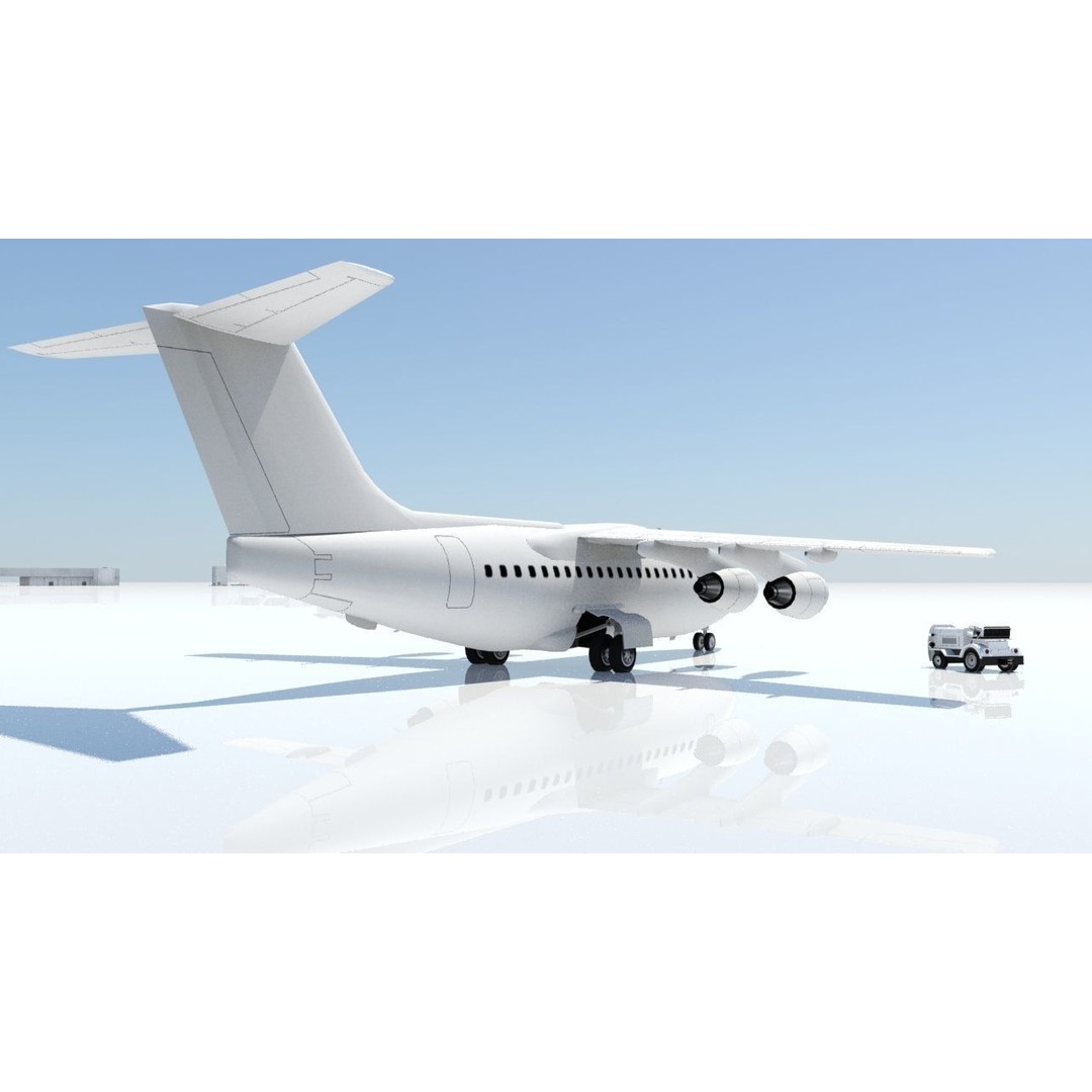 BAe 146-100 3D Model – Low Poly Static Aircraft for Scenery Development - View 8