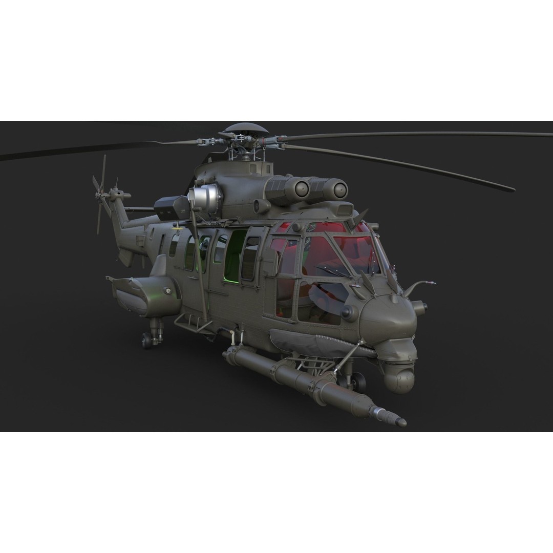 Eurocopter EC 725 3D Model – High Detail Helicopter, Rigged, Vray - View 10