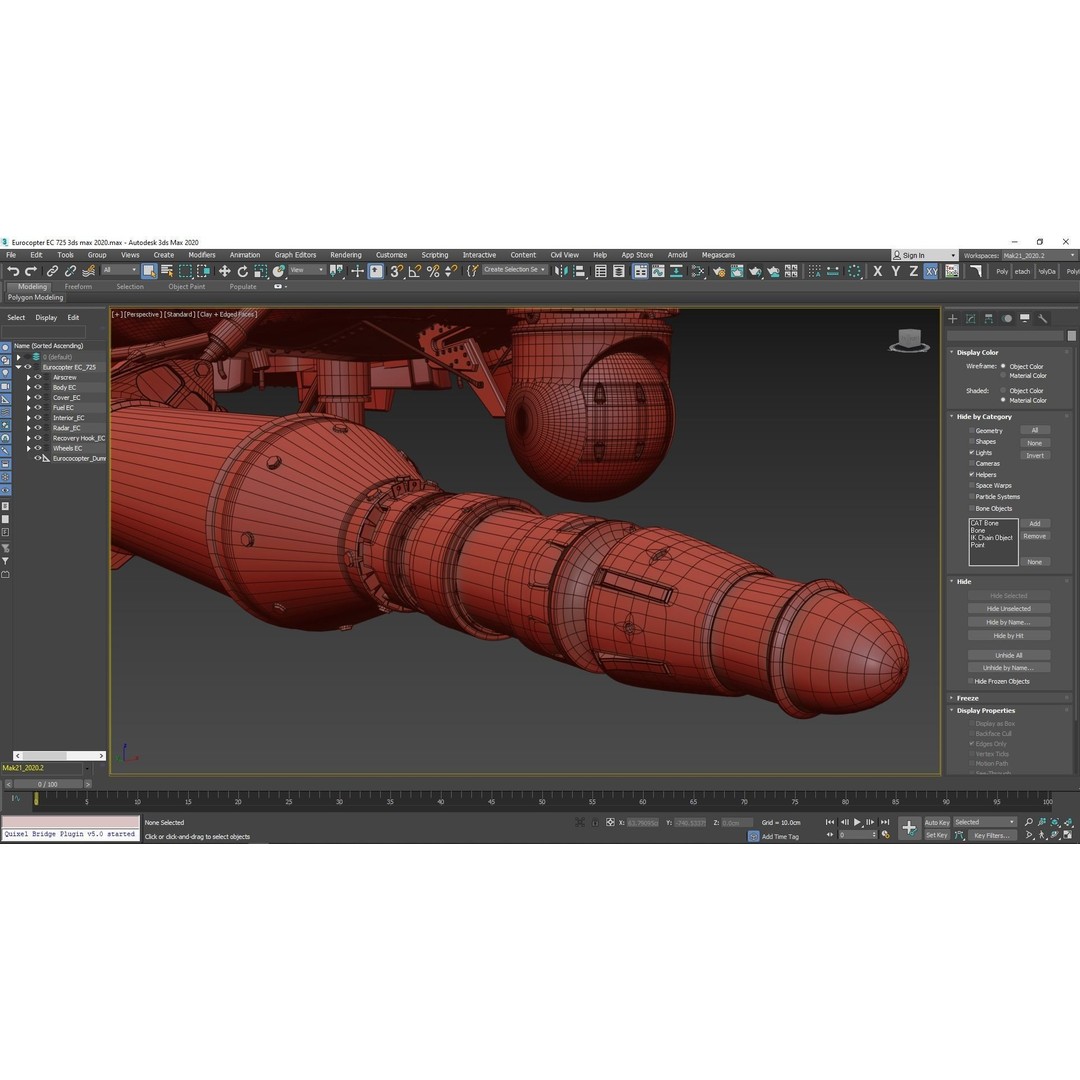 Eurocopter EC 725 3D Model – High Detail Helicopter, Rigged, Vray - View 100