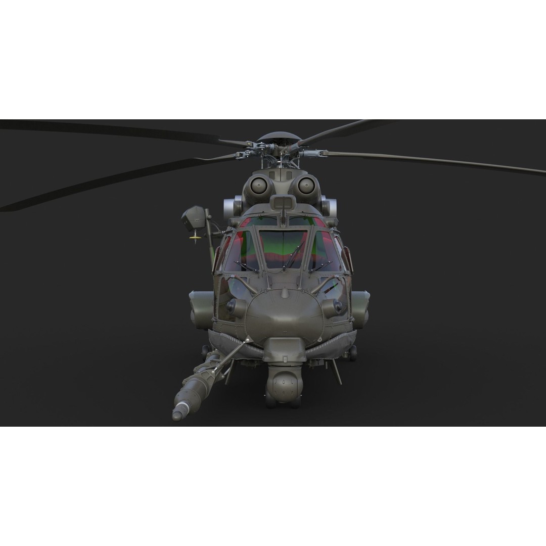 Eurocopter EC 725 3D Model – High Detail Helicopter, Rigged, Vray - View 12