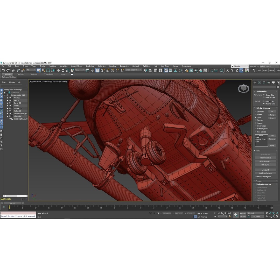 Eurocopter EC 725 3D Model – High Detail Helicopter, Rigged, Vray - View 128