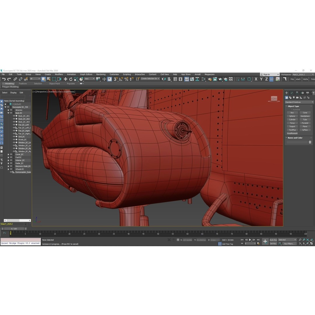 Eurocopter EC 725 3D Model – High Detail Helicopter, Rigged, Vray - View 142