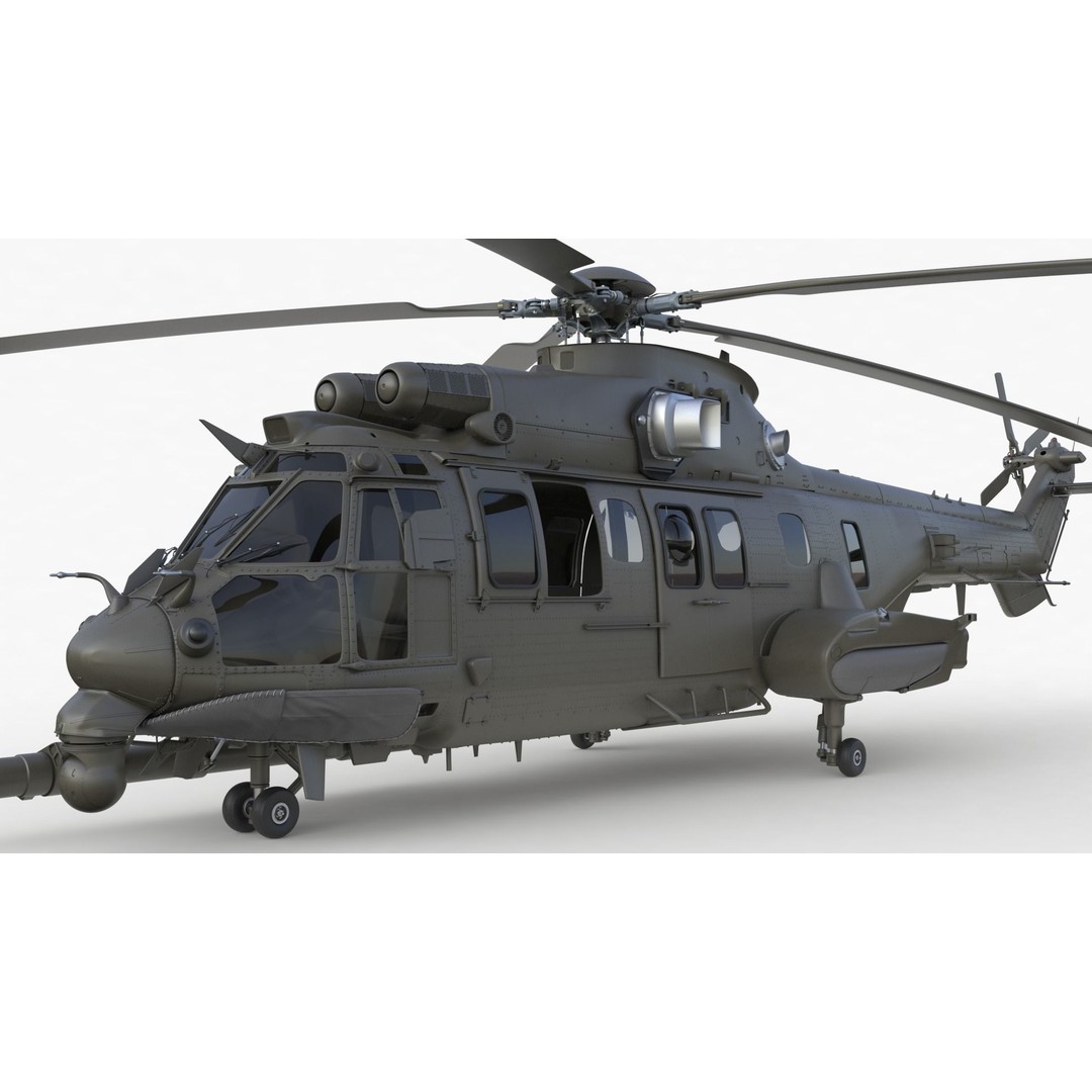 Eurocopter EC 725 3D Model – High Detail Helicopter, Rigged, Vray - View 15