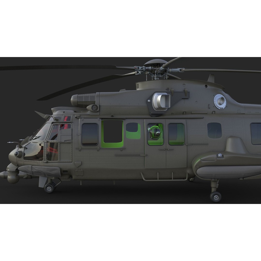 Eurocopter EC 725 3D Model – High Detail Helicopter, Rigged, Vray - View 16
