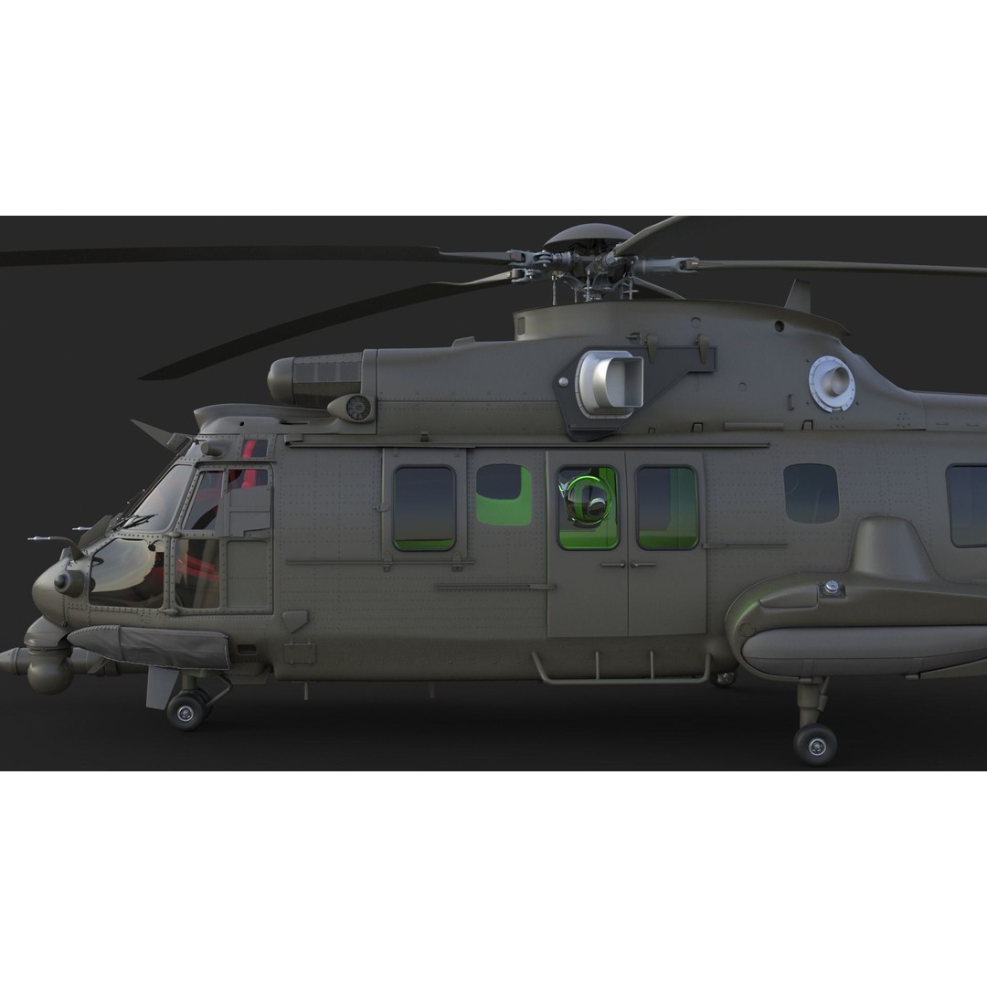 Eurocopter EC 725 3D Model – High Detail Helicopter, Rigged, Vray - View 17