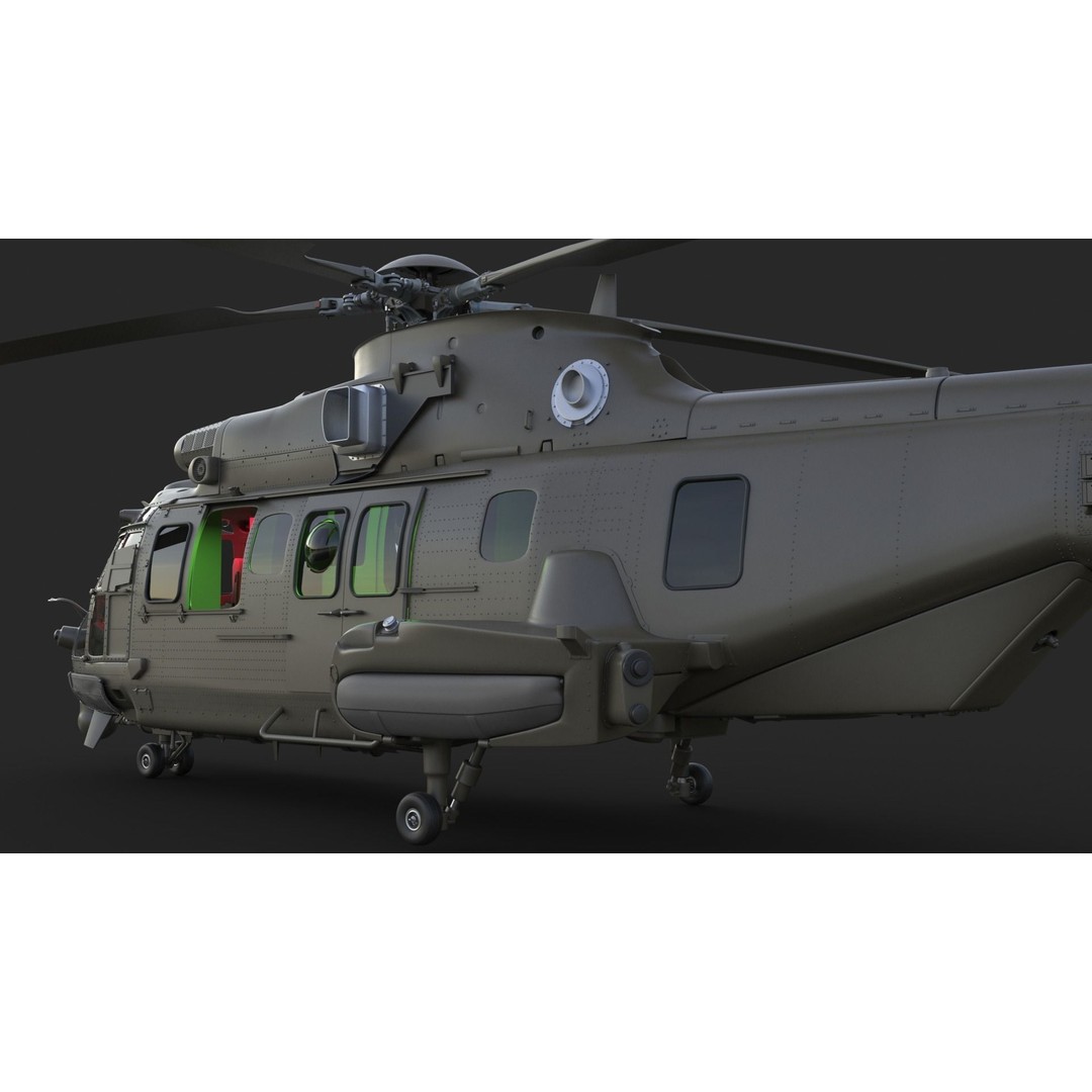Eurocopter EC 725 3D Model – High Detail Helicopter, Rigged, Vray - View 18