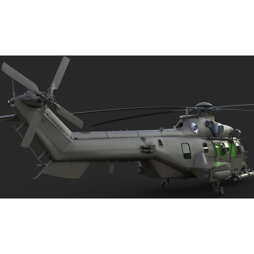 Eurocopter EC 725 3D Model – High Detail Helicopter, Rigged, Vray - View 23