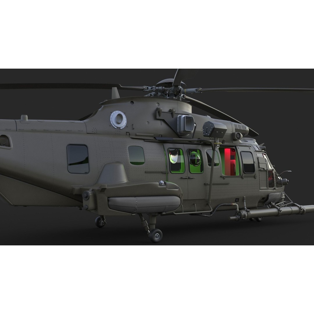 Eurocopter EC 725 3D Model – High Detail Helicopter, Rigged, Vray - View 24