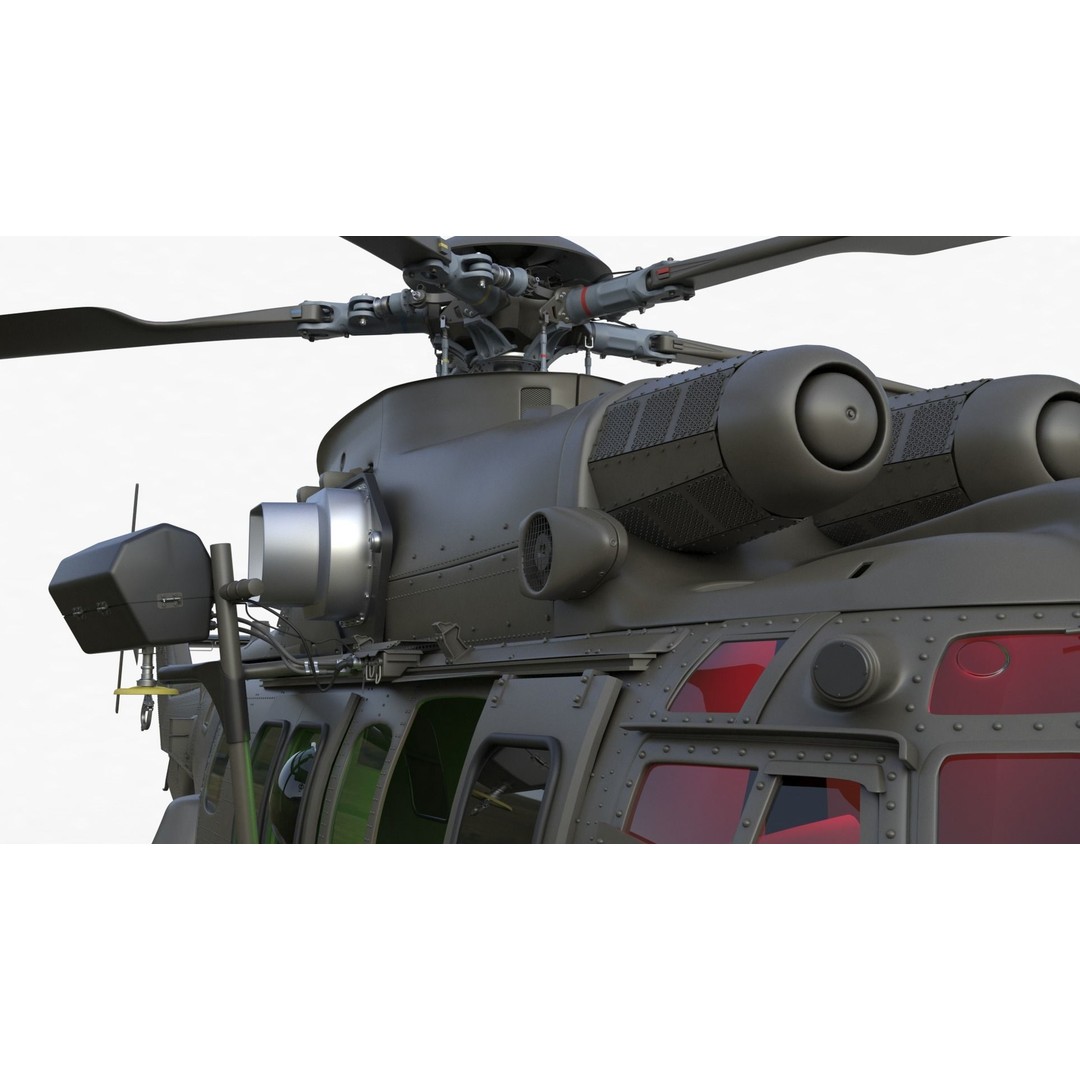 Eurocopter EC 725 3D Model – High Detail Helicopter, Rigged, Vray - View 27