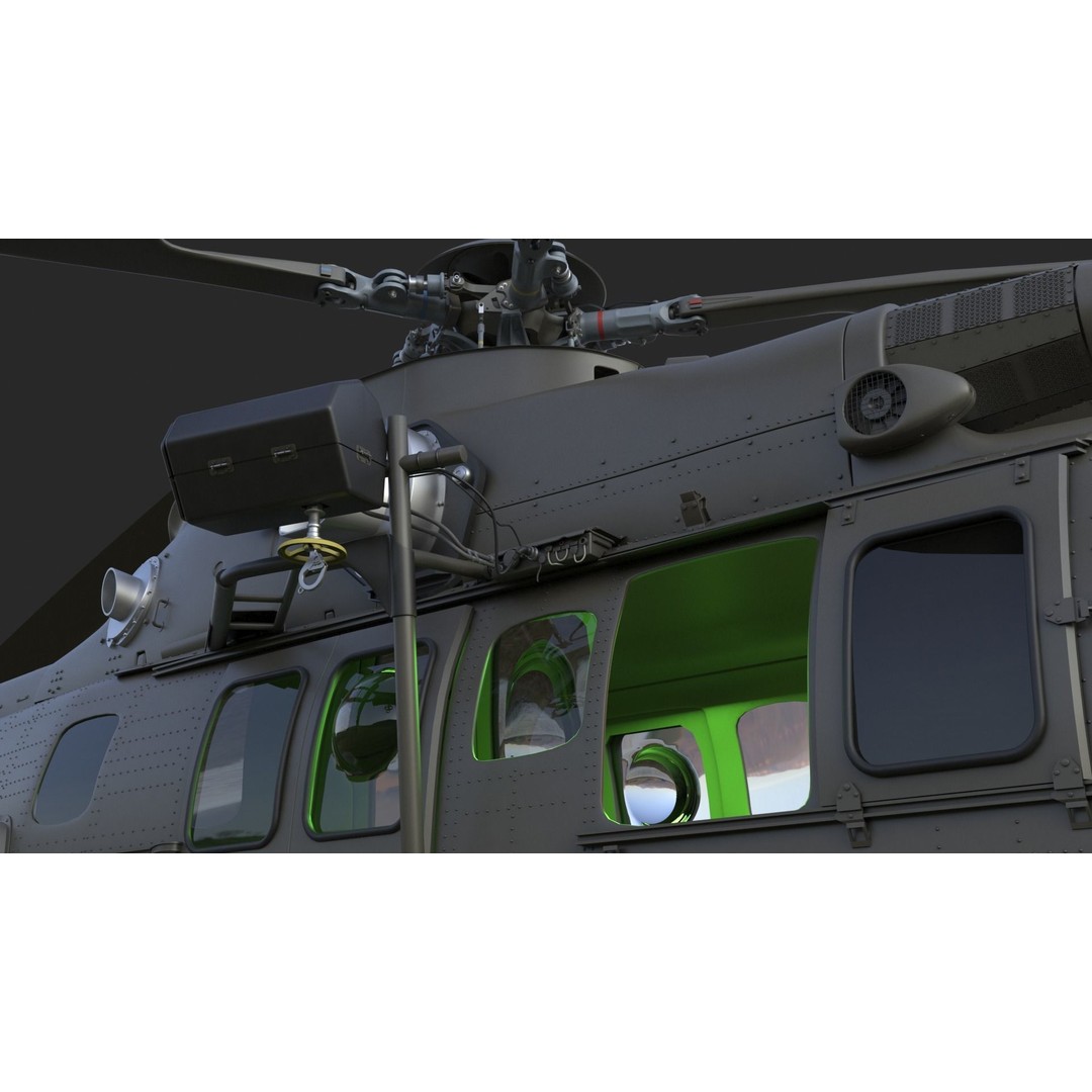 Eurocopter EC 725 3D Model – High Detail Helicopter, Rigged, Vray - View 28