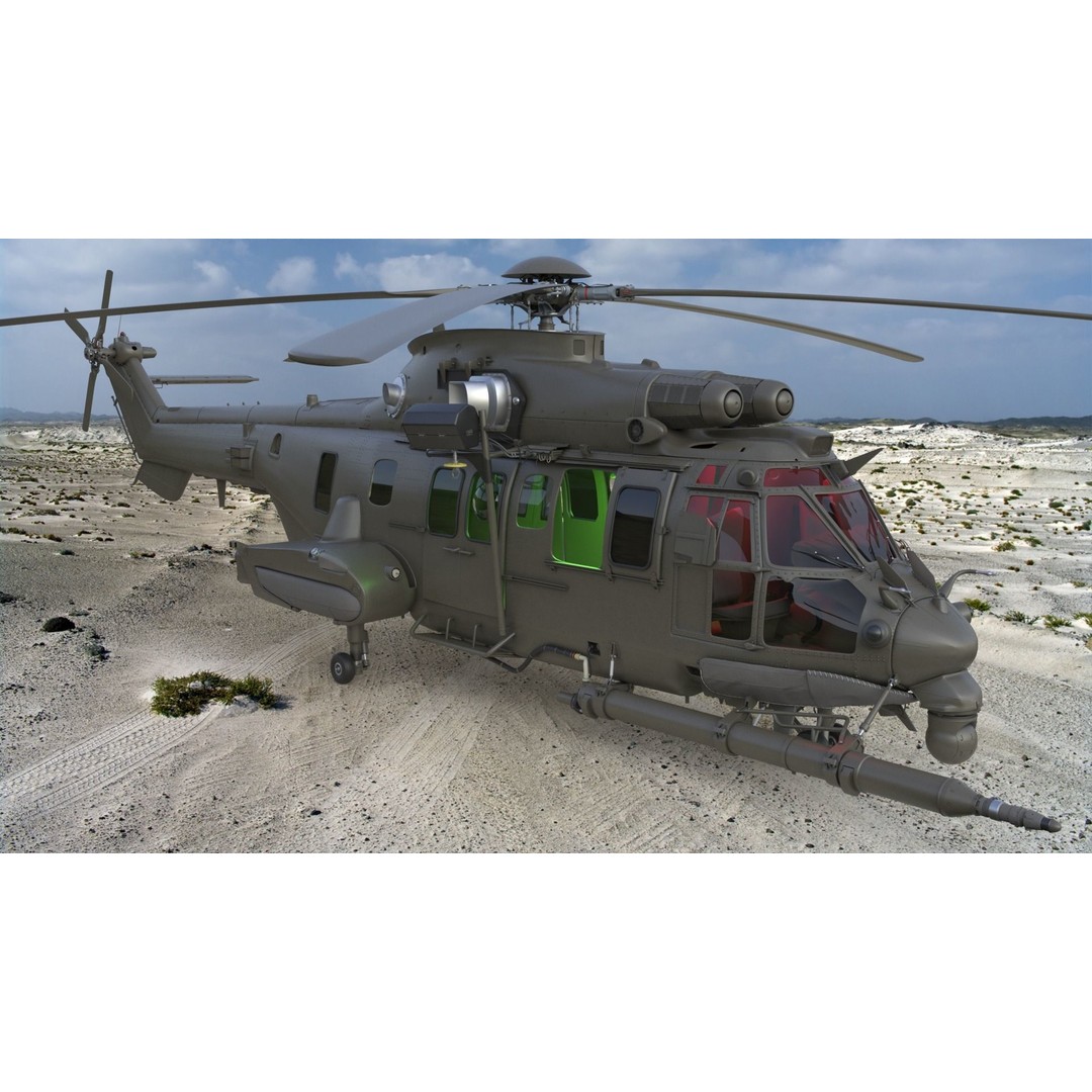 Eurocopter EC 725 3D Model – High Detail Helicopter, Rigged, Vray - View 3