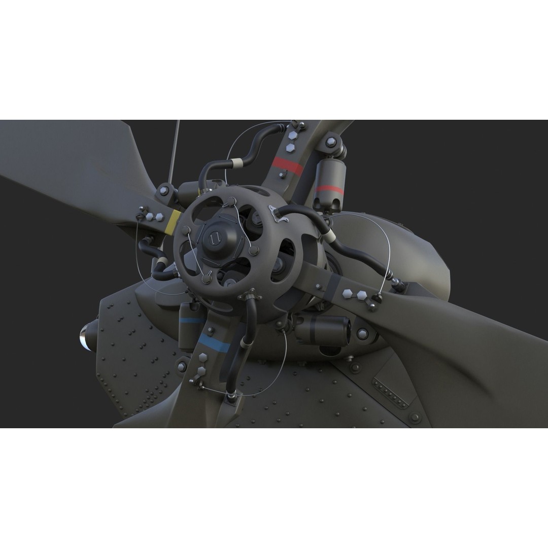Eurocopter EC 725 3D Model – High Detail Helicopter, Rigged, Vray - View 34