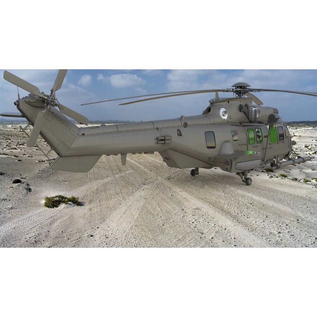 Eurocopter EC 725 3D Model – High Detail Helicopter, Rigged, Vray - View 5
