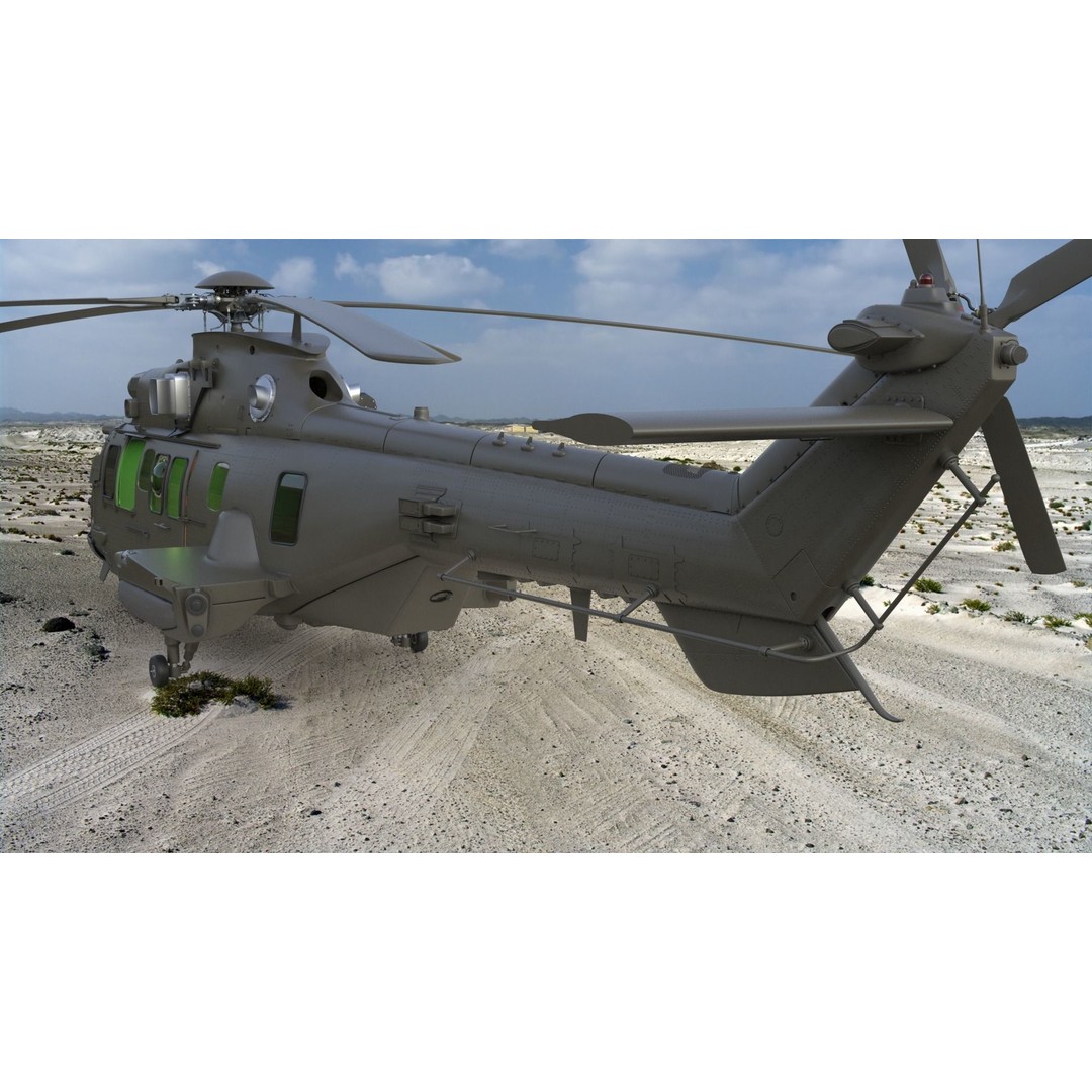 Eurocopter EC 725 3D Model – High Detail Helicopter, Rigged, Vray - View 6