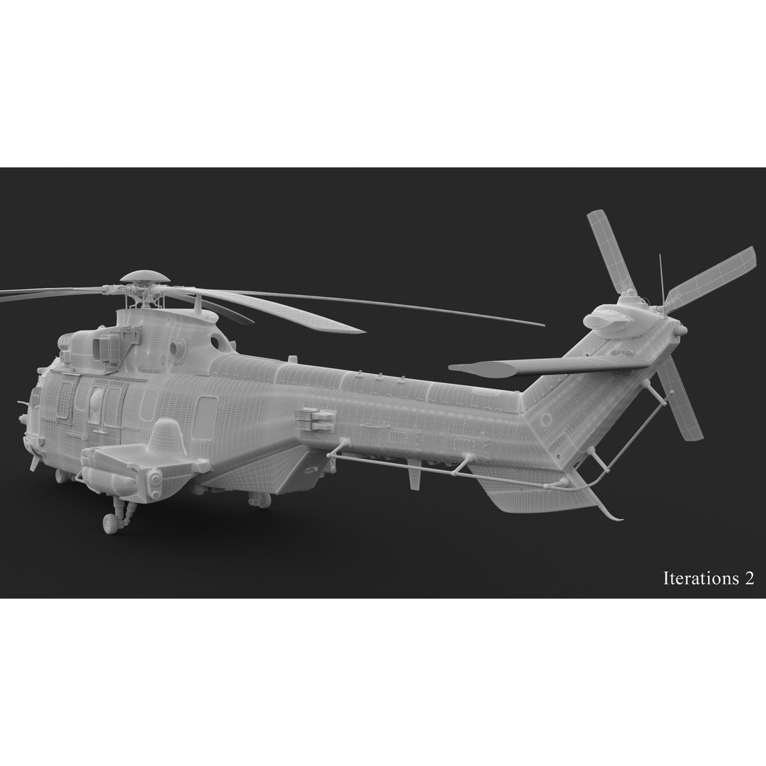 Eurocopter EC 725 3D Model – High Detail Helicopter, Rigged, Vray - View 62