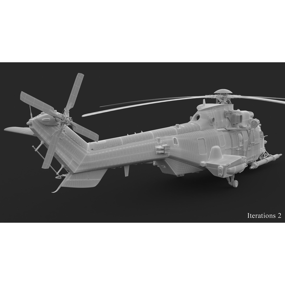 Eurocopter EC 725 3D Model – High Detail Helicopter, Rigged, Vray - View 65