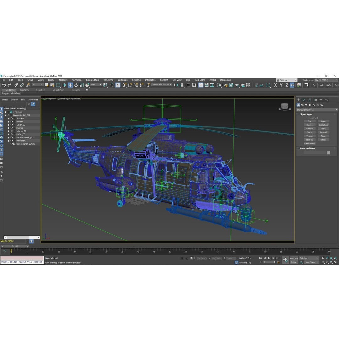 Eurocopter EC 725 3D Model – High Detail Helicopter, Rigged, Vray - View 66