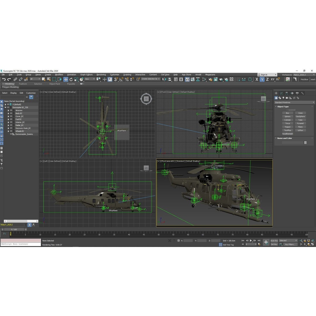Eurocopter EC 725 3D Model – High Detail Helicopter, Rigged, Vray - View 67