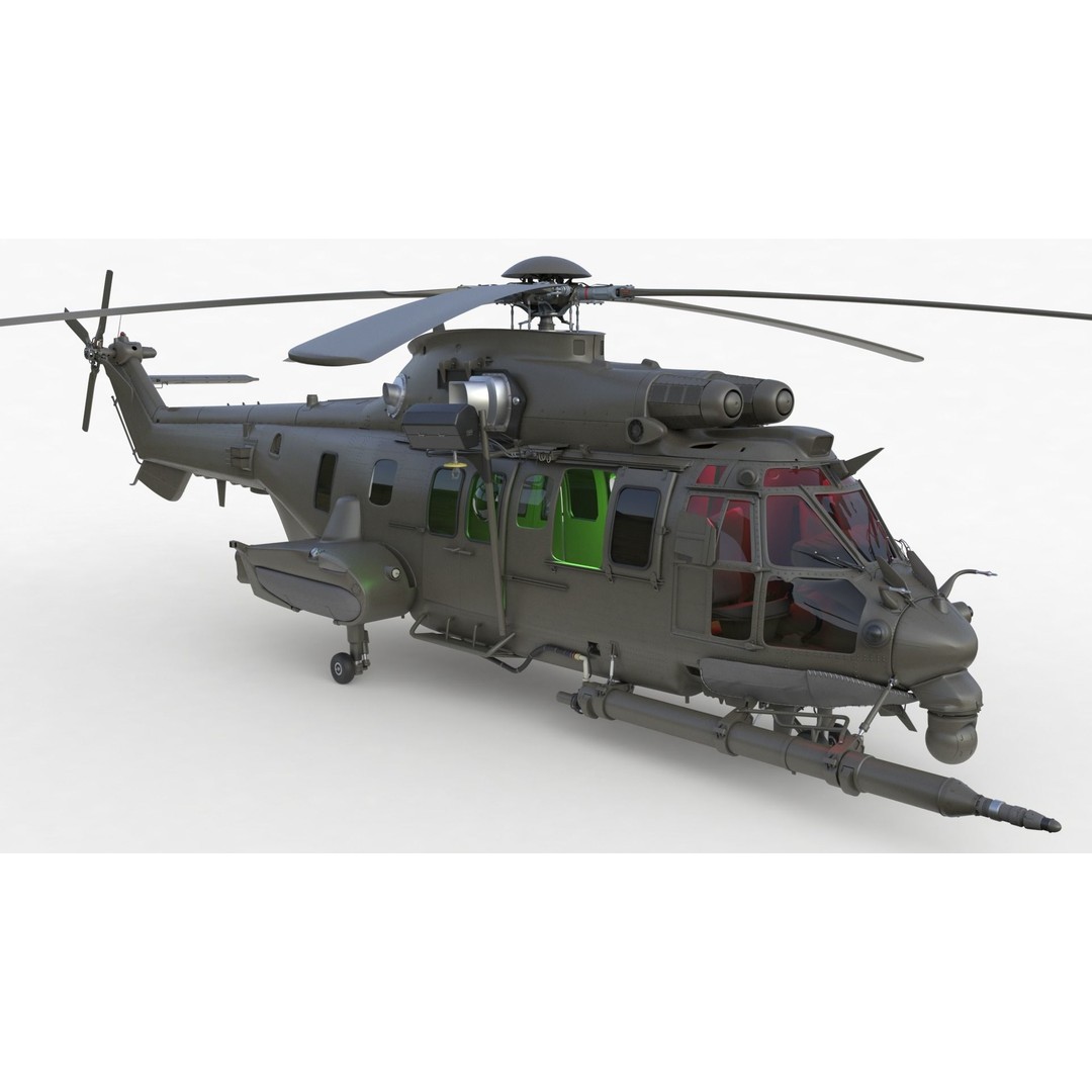 Eurocopter EC 725 3D Model – High Detail Helicopter, Rigged, Vray - View 7