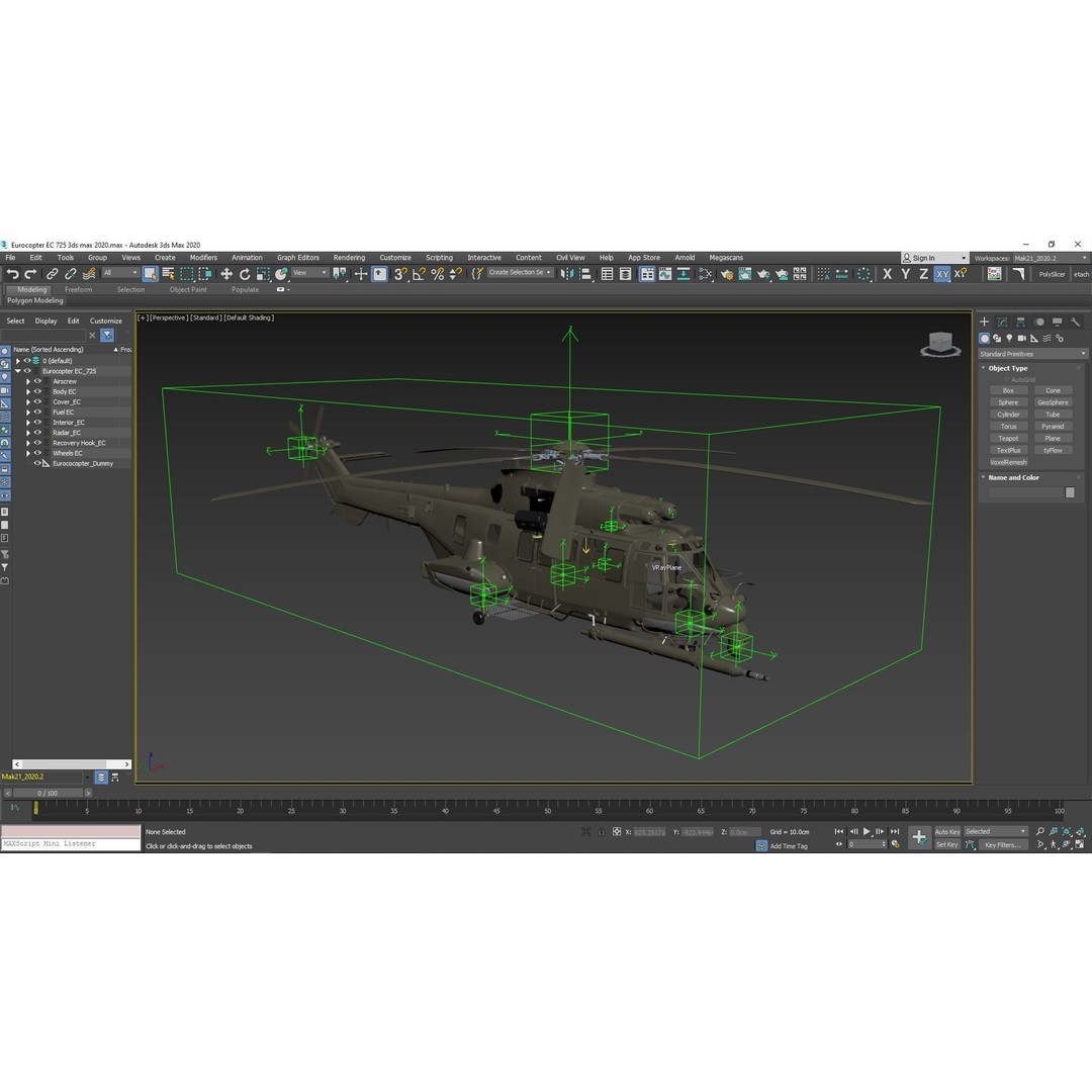 Eurocopter EC 725 3D Model – High Detail Helicopter, Rigged, Vray - View 70