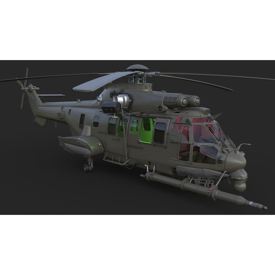 Eurocopter EC 725 3D Model – High Detail Helicopter, Rigged, Vray - View 8