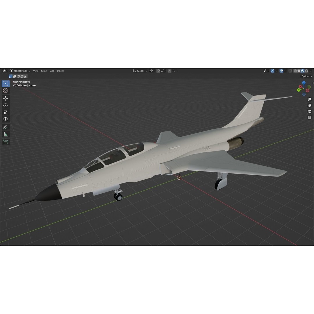 McDonnell F-101B Voodoo 3D Model – Low Poly Static Asset for Scenery