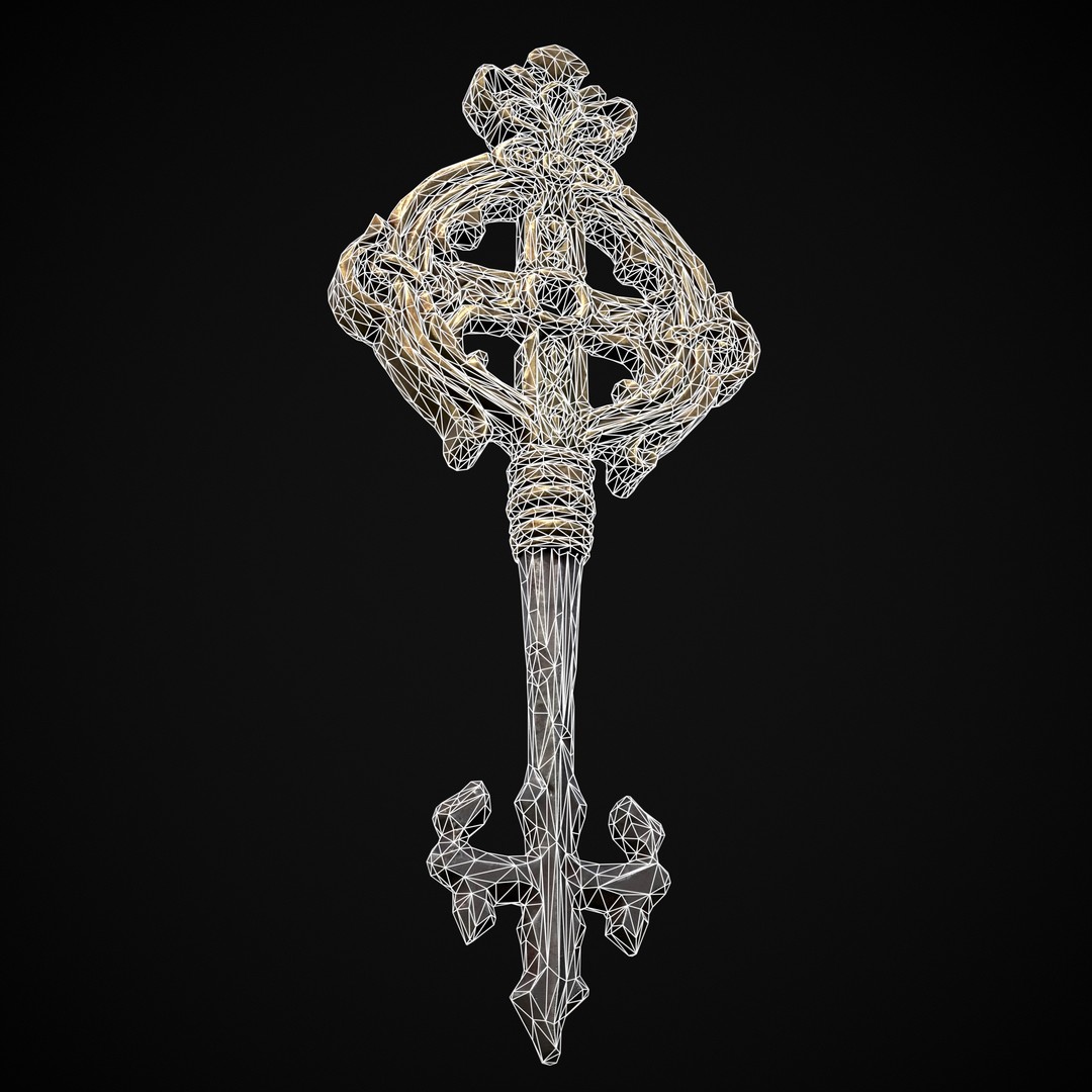 Ornate Exalted Key 3D Model – Low Poly PBR Asset, FBX & OBJ