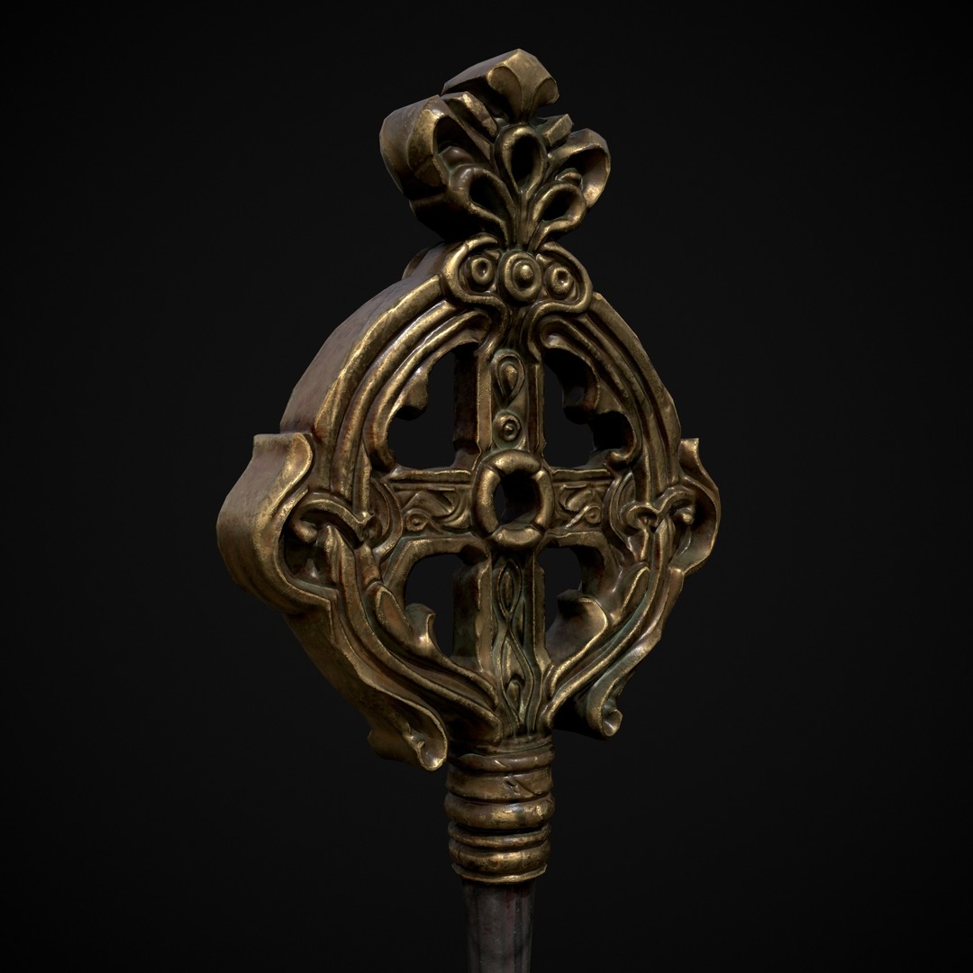 Ornate Exalted Key 3D Model – Low Poly PBR Asset, FBX & OBJ - View 10