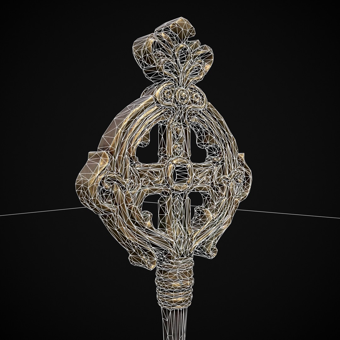 Ornate Exalted Key 3D Model – Low Poly PBR Asset, FBX & OBJ - View 11