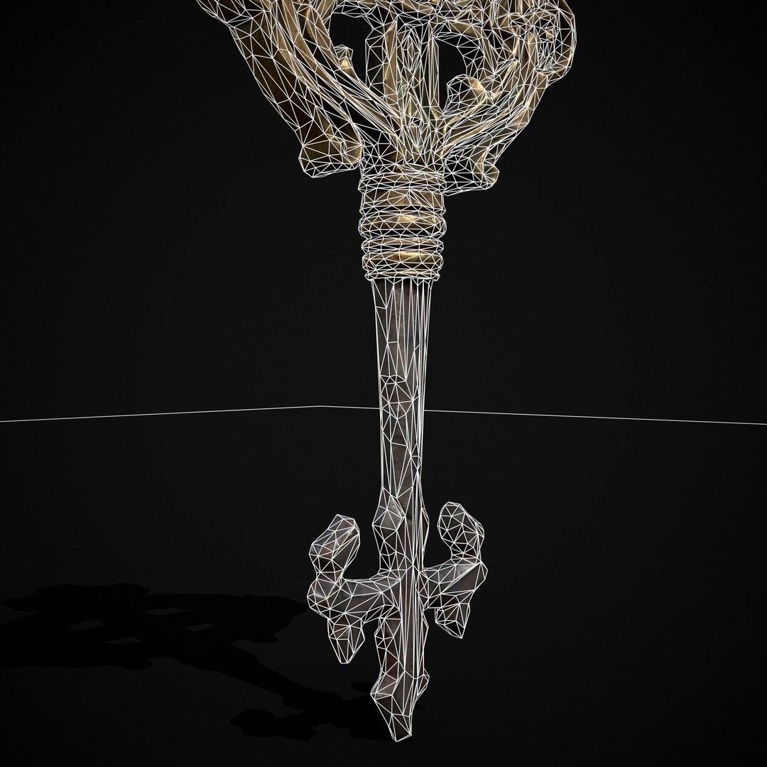 Ornate Exalted Key 3D Model – Low Poly PBR Asset, FBX & OBJ - View 13