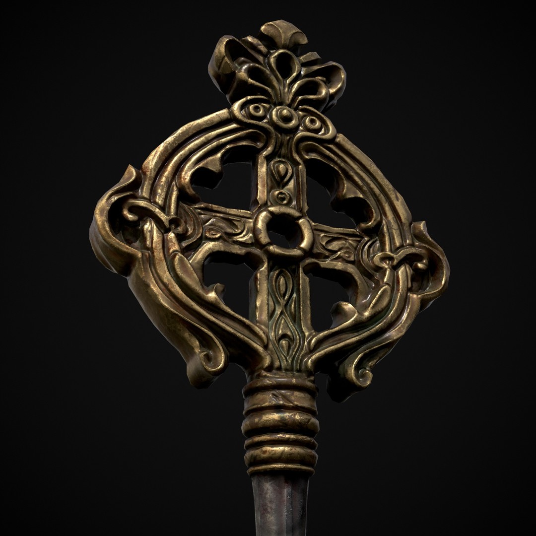 Ornate Exalted Key 3D Model – Low Poly PBR Asset, FBX & OBJ - View 18