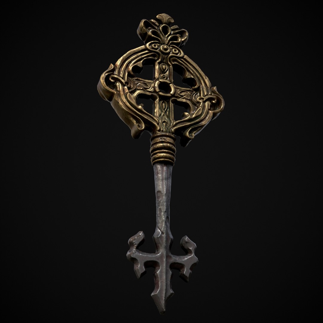 Ornate Exalted Key 3D Model – Low Poly PBR Asset, FBX & OBJ - View 19