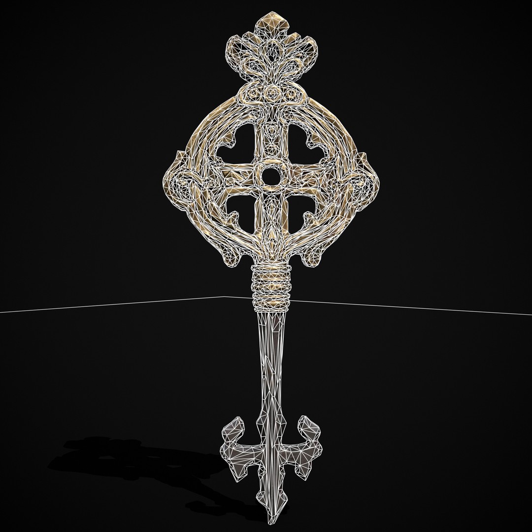 Ornate Exalted Key 3D Model – Low Poly PBR Asset, FBX & OBJ - View 5