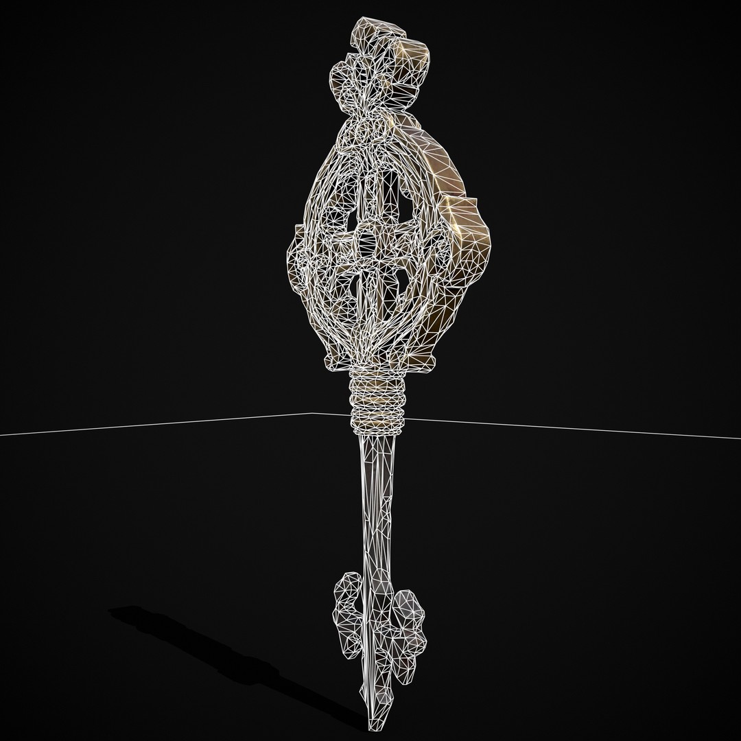 Ornate Exalted Key 3D Model – Low Poly PBR Asset, FBX & OBJ - View 7