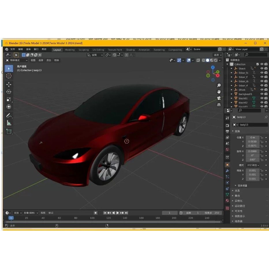 Tesla Model 3 2024 - High-Detail 3D Model - View 31
