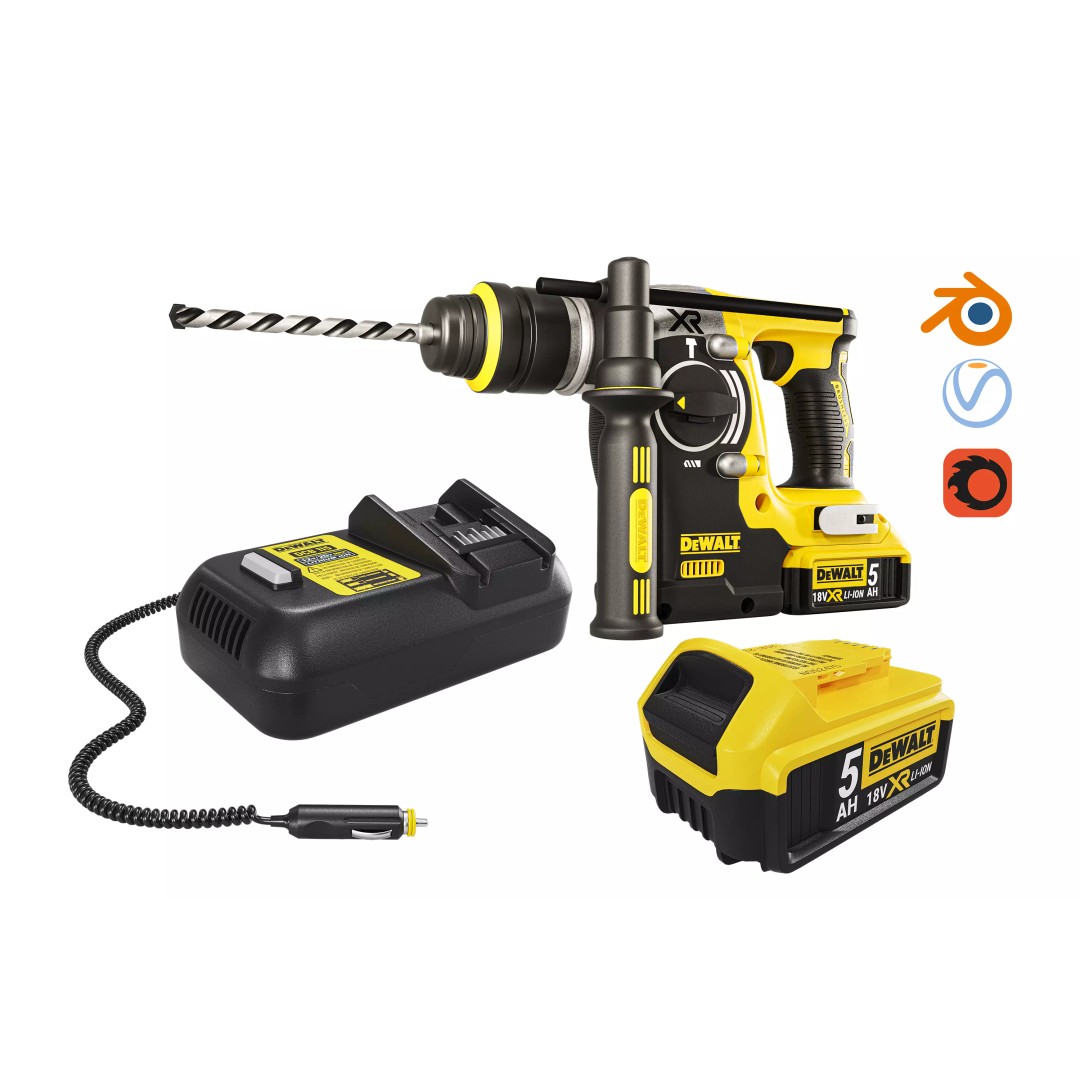 Dewalt 18V XR Brushless 3D Model – PBR Industrial Tool, FBX & OBJ - View 2