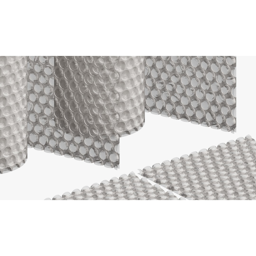 Bubble Wrap 3D Model – High Poly PBR Asset, FBX & OBJ Formats - View 4