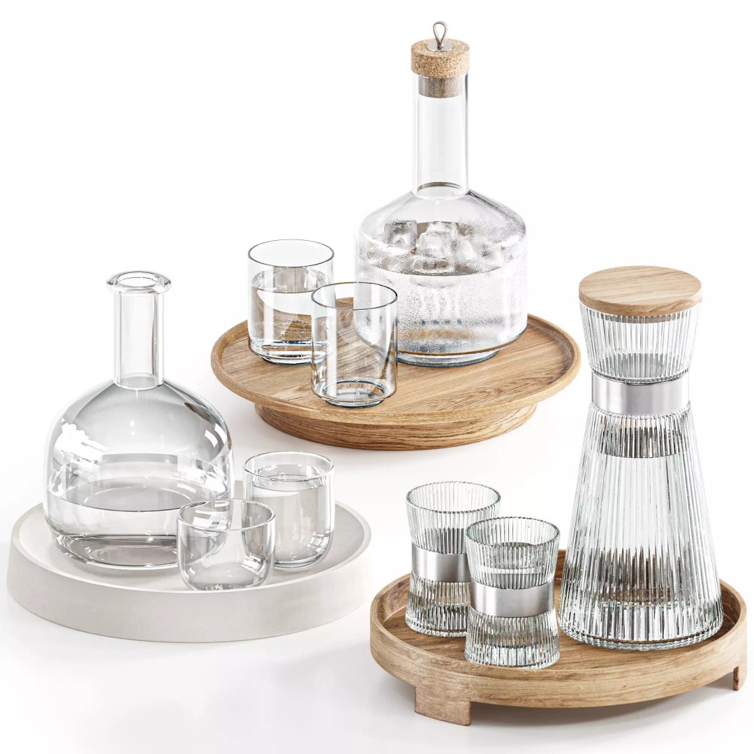 Dishes Tableware Set 3D Model – High Poly Kitchenware Asset, FBX, OBJ - View 2