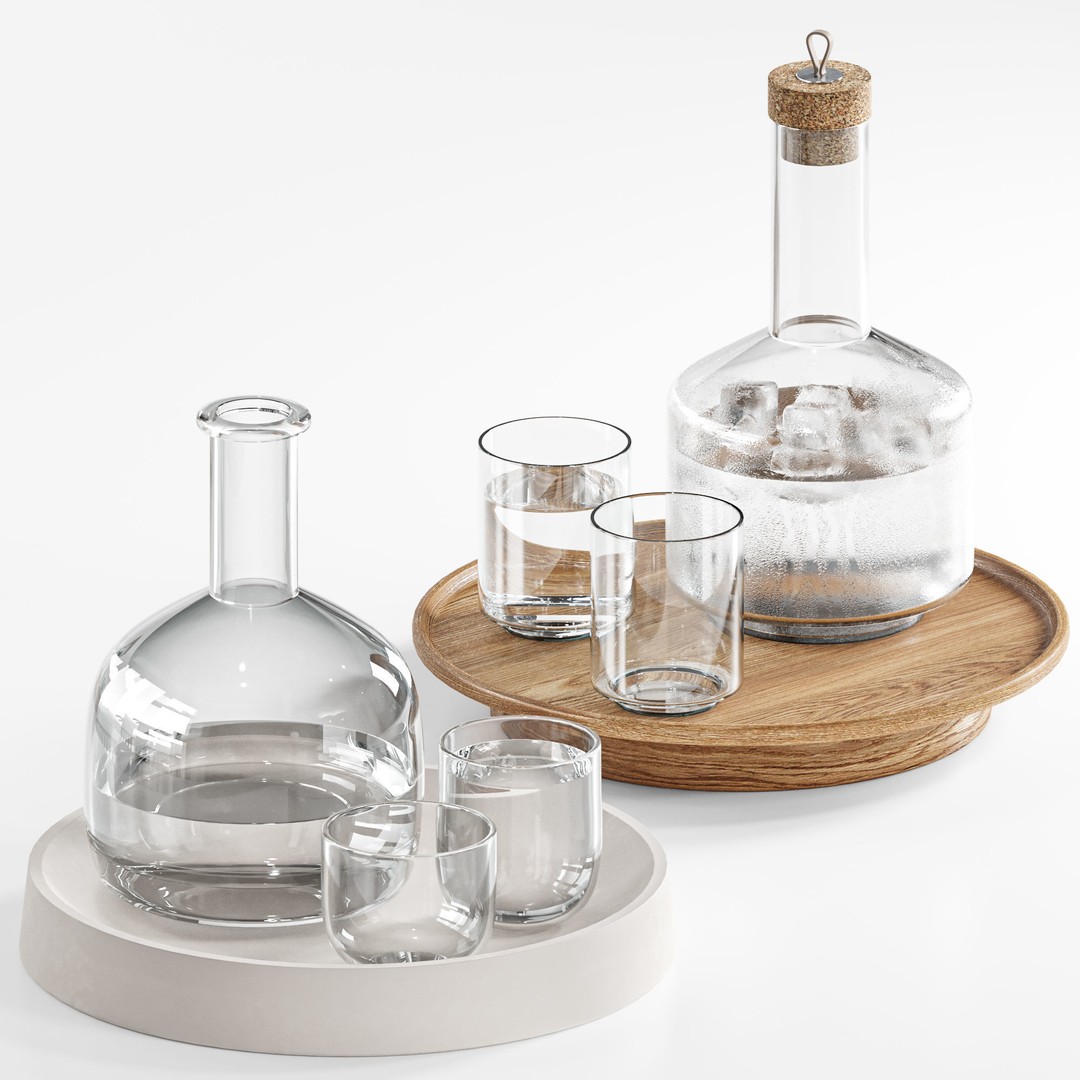 Dishes Tableware Set 3D Model – High Poly Kitchenware Asset, FBX, OBJ - View 4