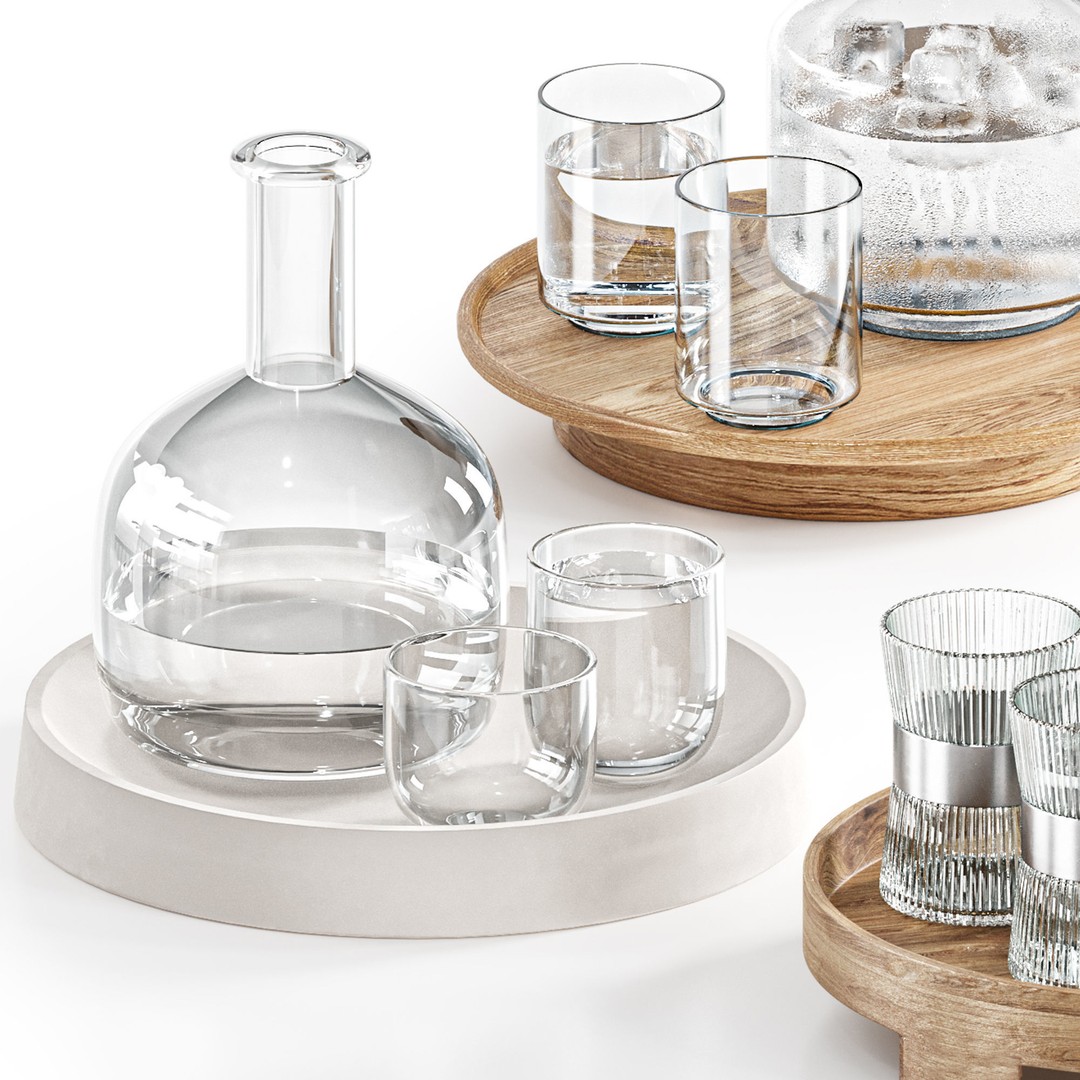 Dishes Tableware Set 3D Model – High Poly Kitchenware Asset, FBX, OBJ - View 6